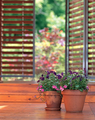 The outside decking is treated with nonhazardous ACQ preservative, rather than arsenic and chromium.